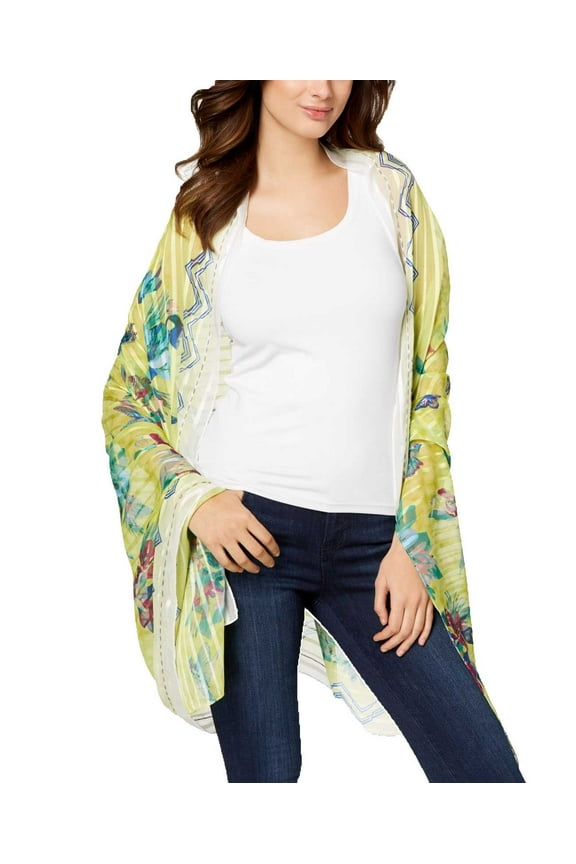 Hummingbird Floral Cover-Up & Wrap (Gold, One Size)