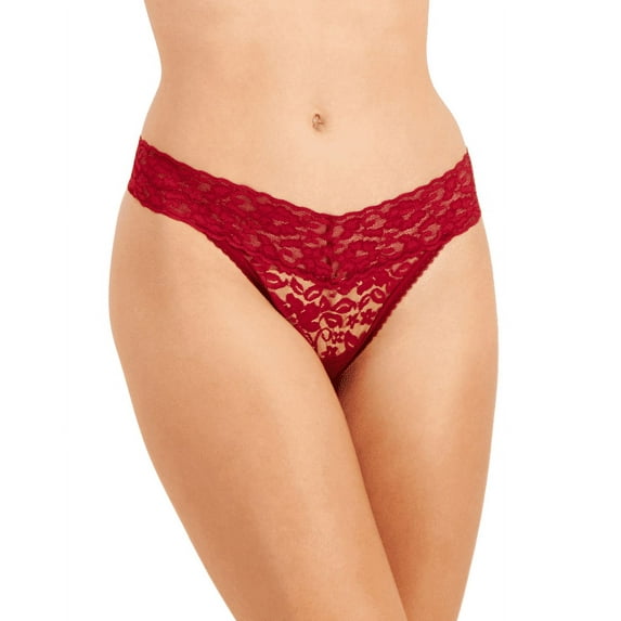 INC International Concepts Lace Thong Underwear Maraschino 2XL