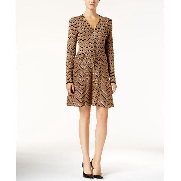 Inc International Concepts Petite Chevron Sweater Dress Heather Ginger PXS