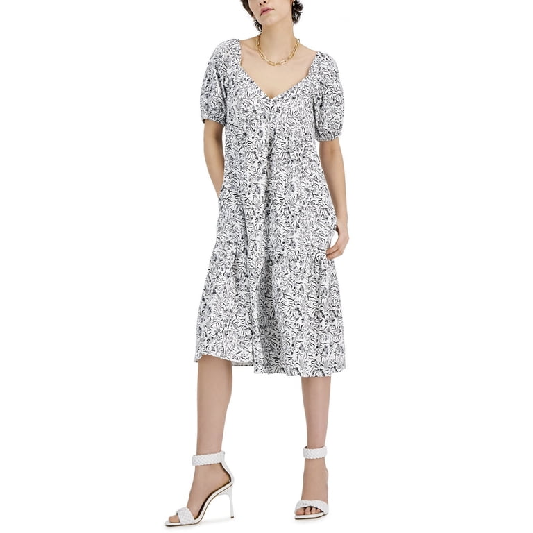 Inc International Concepts Petite Cotton Tiered Midi Dress Giselle Size PM  - Walmart.com