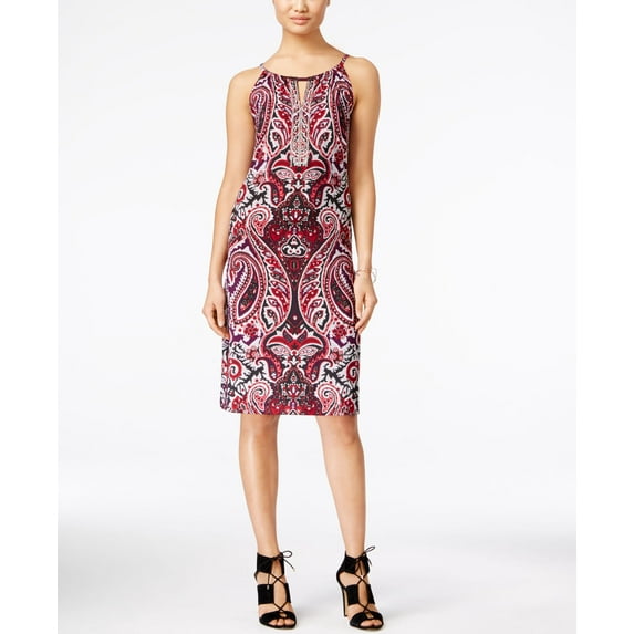Inc International Concepts Petite Embellished Keyhole Sheath Dress Finest Paisley Petite/P X-Small