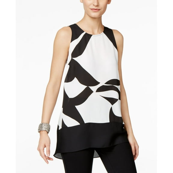 Inc International Concepts Petite Printed High-Low Tunic Harmonious Wave 8P