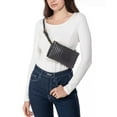 thumbnail image 1 of Inc International Concepts Quilted Faux Crocodile Convertible Belt Bag, Gray, Small, 1 of 1