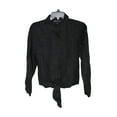 thumbnail image 1 of Inc International Concepts Ruffled Tie-Front Blouse,, deep black, Size XS, 1 of 2