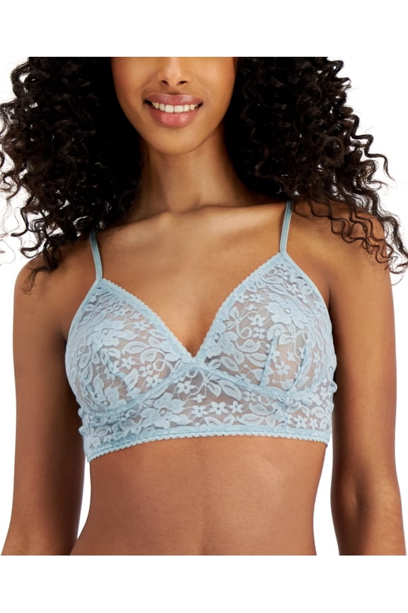 Women's Lace Bralette Lingerie, LightBlue, X-Large