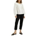 thumbnail image 1 of INC International Concepts Womens Sheer Bubble Sleeve Top Washed White S, 1 of 2