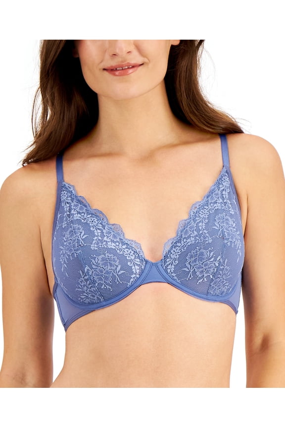 Womens Apex Lace Bra, Blue, X-Large