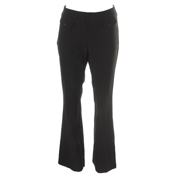 Inc International Concepts Womens Deep Black Curvy Boot Cut Trouser 4