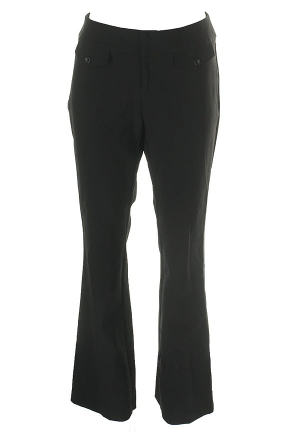 International Concepts Womens Deep Black Curvy Boot Cut Trouser 4