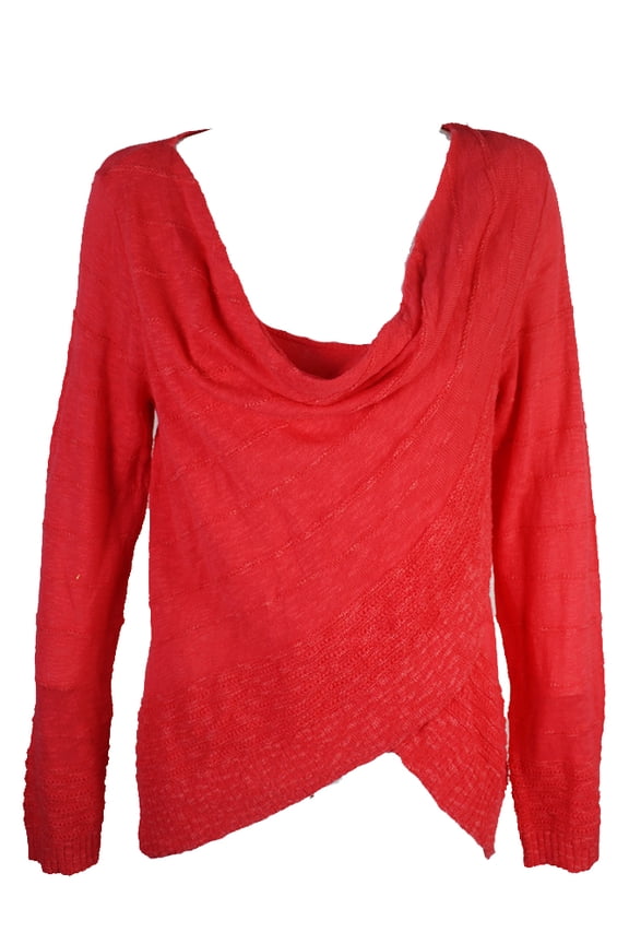 International Concepts Womens Magenta Coral Crossover Pullover L