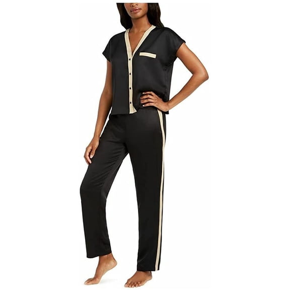 Inc International Concepts Womens Metallic-trim Pajama Set Size L