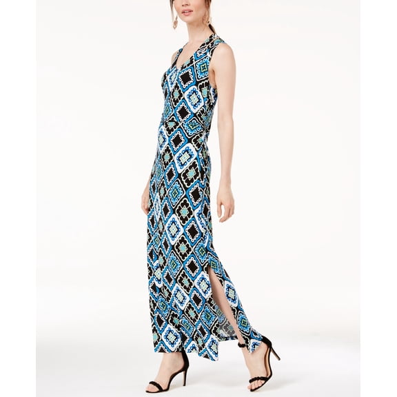 Inc International Concepts Womens Printed Crisscross Maxi Dress