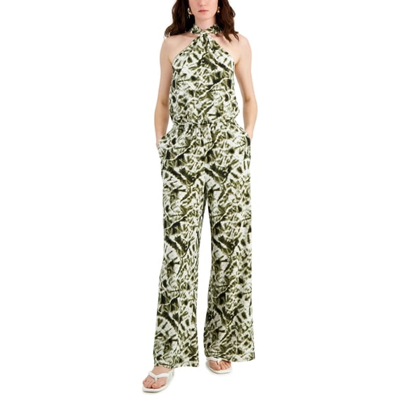 Inc International Concepts Womens Tie-Dyed Jumpsuit Dye Remix L