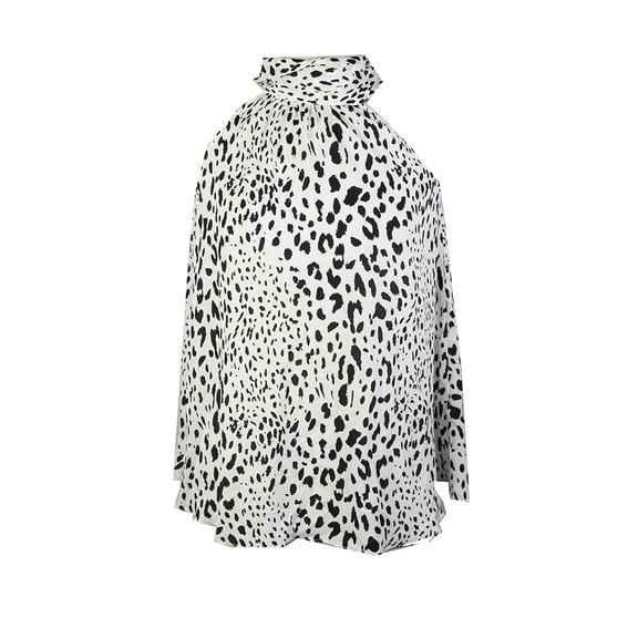 Inc International Concepts Womens White Black Printed Tie Neck Halter Top 2