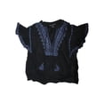 thumbnail image 1 of INC International Concepts Womens Embroidered Peasant Top Deep Black L, 1 of 4