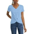 thumbnail image 1 of Inc International Concepts Womens Womens Twist-Front Top, Blue, Size Medium, 1 of 1