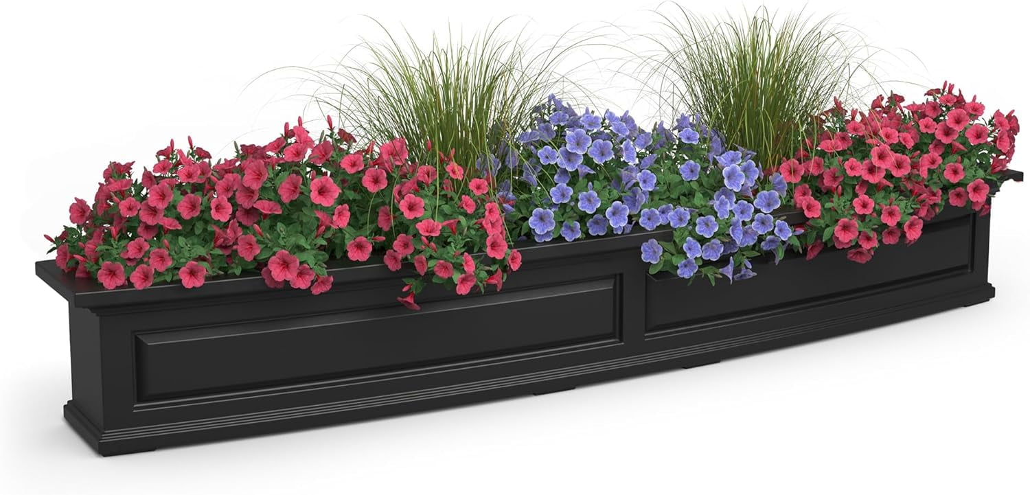 Inc. Nantucket 6ft Window Box - Black - 72in L x 11.6in W x 10.2in H ...