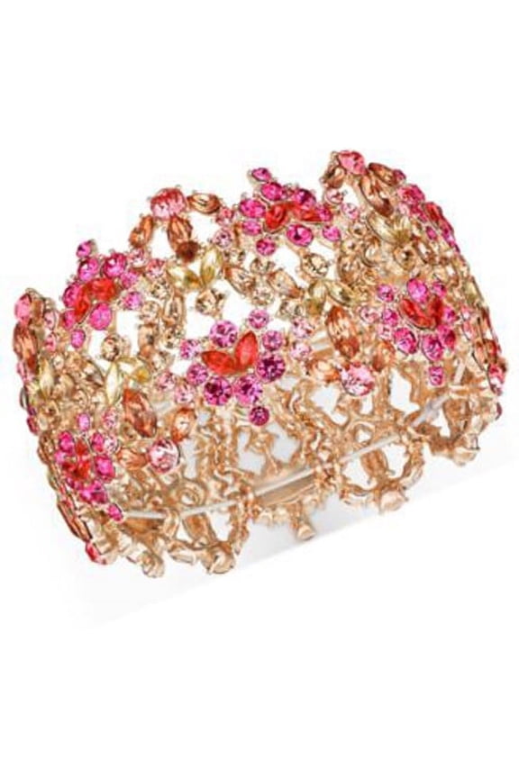 Rose Gold-Tone Multi-Stone Stretch Bracelet