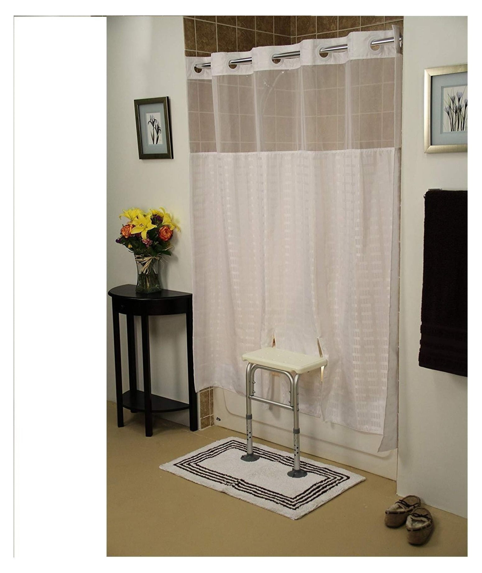 Inc. Whitaker Transfer Bench Shower Curtain (White)