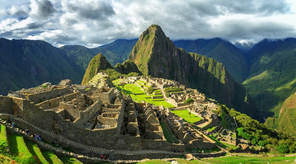 Inca City of Machu Picchu Urubamba Province Cusco Peru Canvas Art - Panoramic Images (14 x 24)
