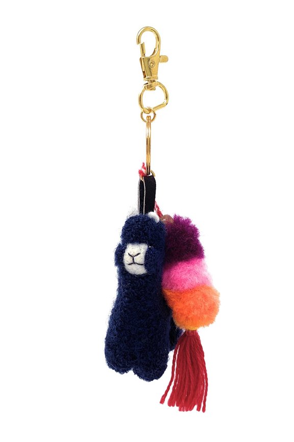 - Alpaca Figure with Pom Pom Bag Charm & Keychain