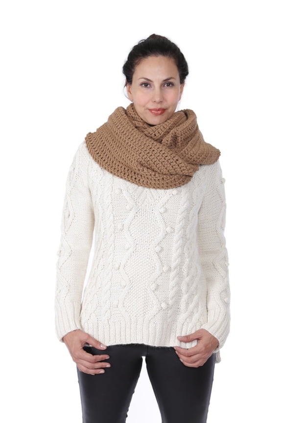 - Amelie Hand Knit Premium Alpaca Infinity Scarf - Dye Free