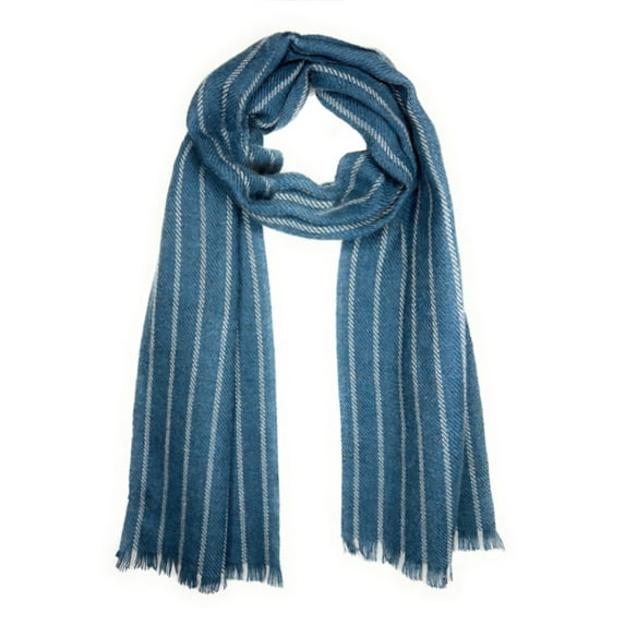 Inca Fashions - Baby Alpaca Pinstripe Scarf for Women & Men – Hand-Loomed, Lightweight & Soft Winter Accessory – Elegant Cold Weather Wrap with Eyelash Fringe