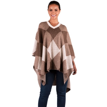Inca Fashions - Diamond Alpaca Wool Poncho for Women