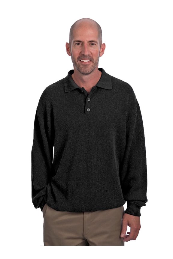 -Men’s Baby Alpaca Links Polo Sweater – 100% Pure Baby Alpaca Wool – Lightweight Golf-Inspired Knit – Breathable, Soft, Hypoallergenic Pullover