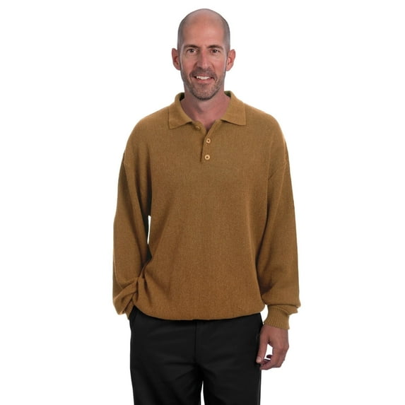 Inca Fashions -Men’s Baby Alpaca Links Polo Sweater – 100% Pure Baby Alpaca Wool – Lightweight Golf-Inspired Knit – Breathable, Soft, Hypoallergenic Pullover