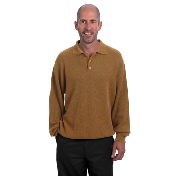 Inca Fashions -Men’s Baby Alpaca Links Polo Sweater – 100% Pure Baby Alpaca Wool – Lightweight Golf-Inspired Knit – Breathable, Soft, Hypoallergenic Pullover