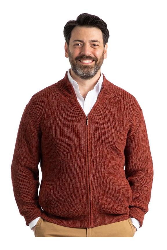 - Men’s Zip Front Cardigan – 100% Alpaca Wool Sweater – Warm, Lightweight, Thermoregulating Full-Zip Sweater for Cold Weather – Ultra-Soft, Breathable Layer