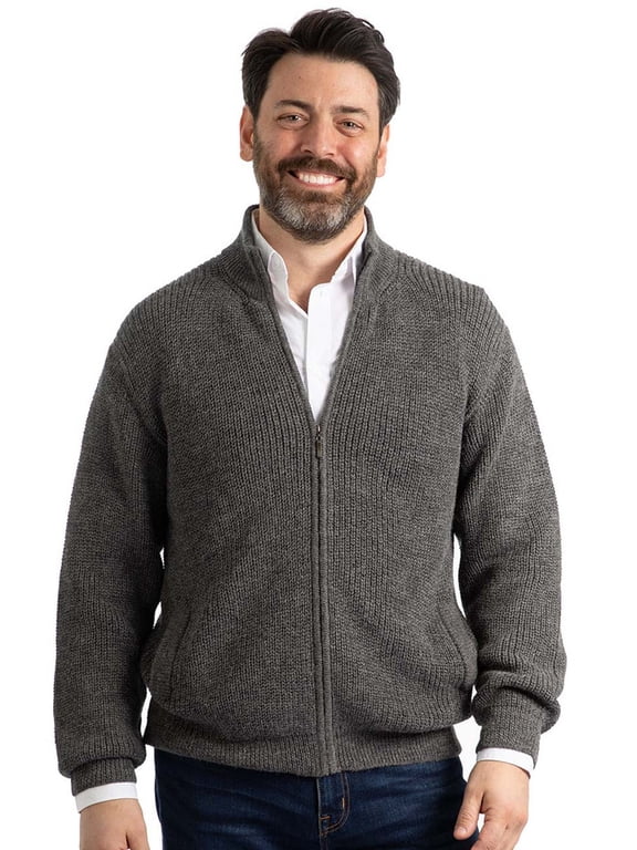 - Men’s Zip Front Cardigan – 100% Alpaca Wool Sweater – Warm, Lightweight, Thermoregulating Full-Zip Sweater for Cold Weather – Ultra-Soft, Breathable Layer