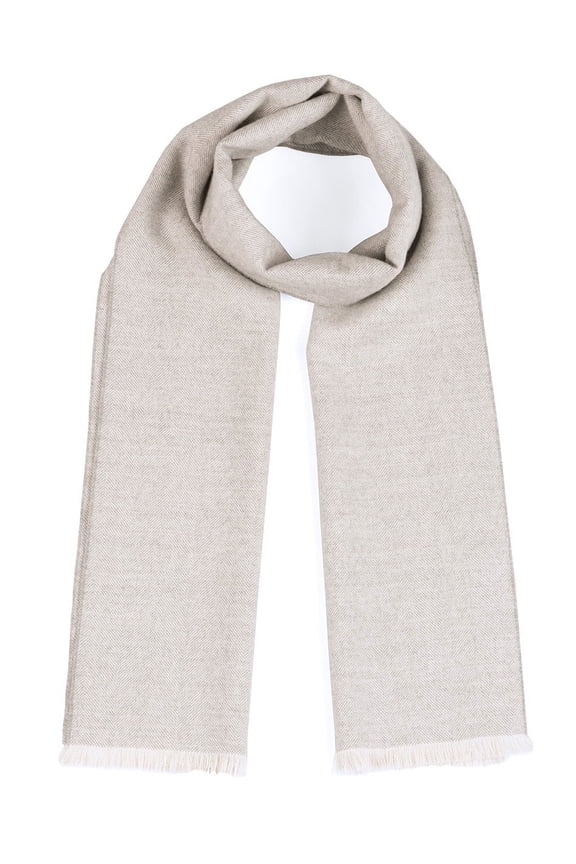 - Micro Chevron Pattern Pure Alpaca Wool Scarf with Eyelash Fringe For Men and Women