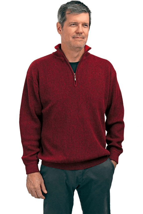 - Performance Club Alpaca Quarter-Zip Pullover Sweater for Men