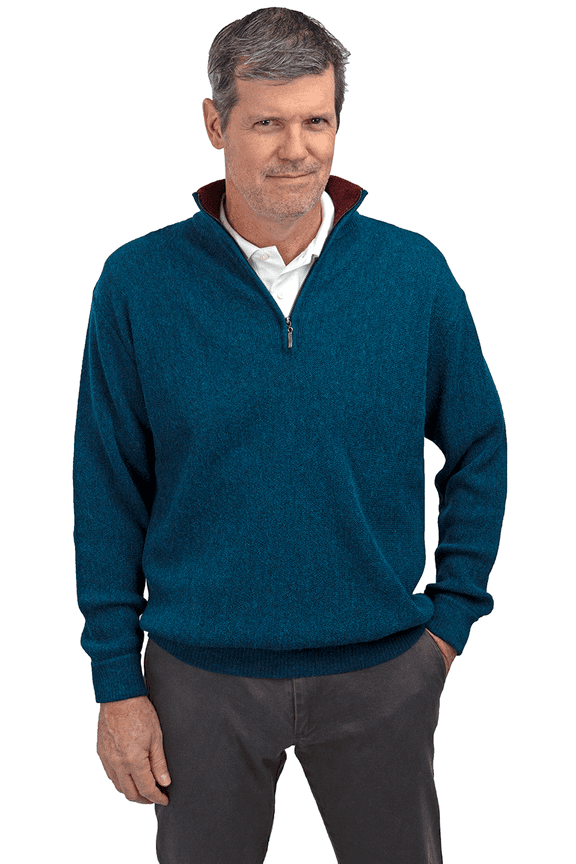 - Performance Club Alpaca Quarter-Zip Pullover Sweater for Men