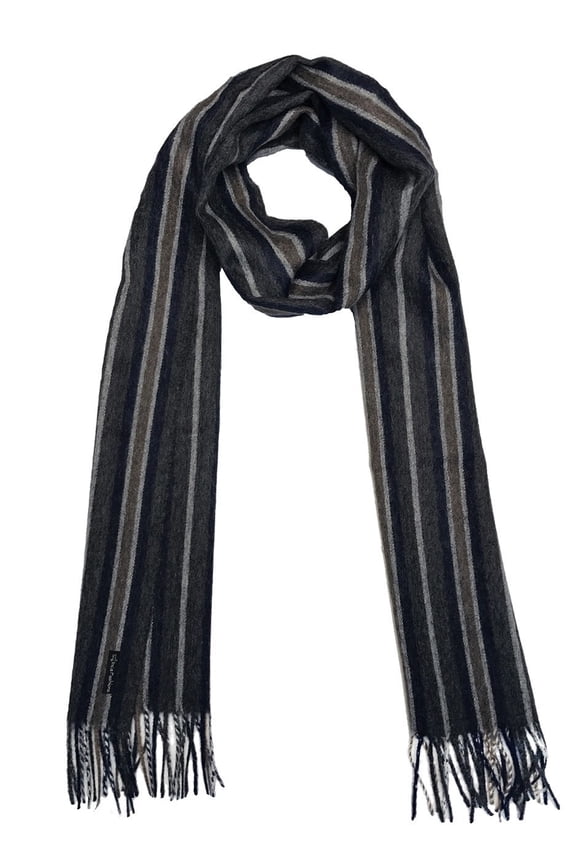 - Regent Double Sided Stripe Alpaca Wool Scarf for Men