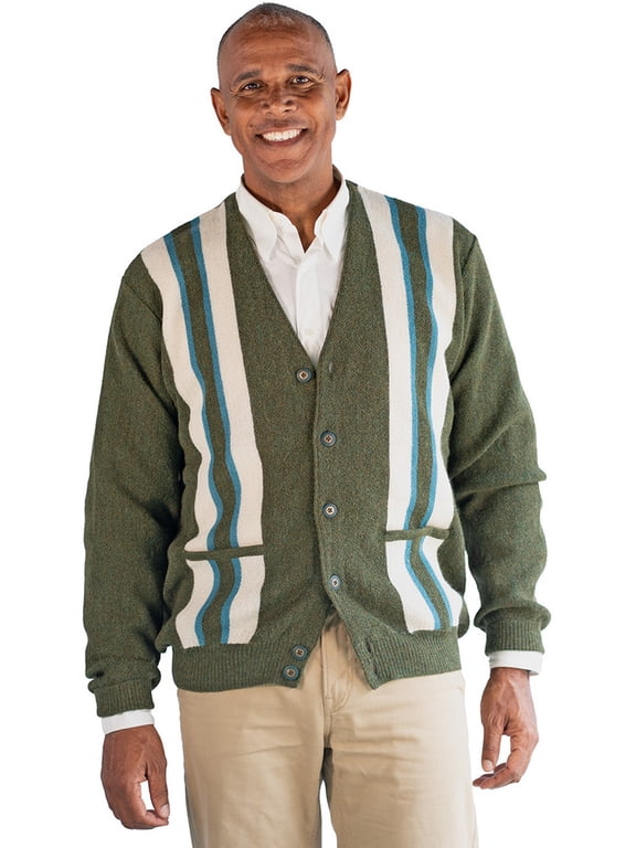 - Vintage-Inspired Baby Alpaca Cardigan for Men – Soft 100% Baby Alpaca Wool Knit Sweater – Medium Weight, Breathable Links Stitch – Retro Style with Modern Comfort