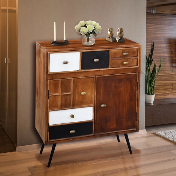 Inca Recycled Mango Wood Chest with 1 Drawer and 2 Doors