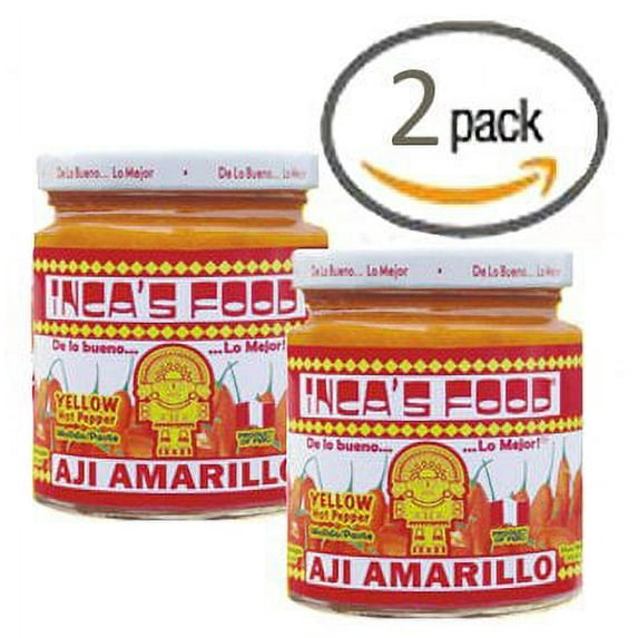 Inca's Food Aji Amarillo Paste - Hot Yellow Pepper Paste, 7.5 Oz Jar - Product of Peru (Pack of 2)