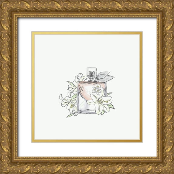 Incado 12x12 Gold Ornate Wood Framed with Double Matting Museum Art Print Titled - Perfume VI