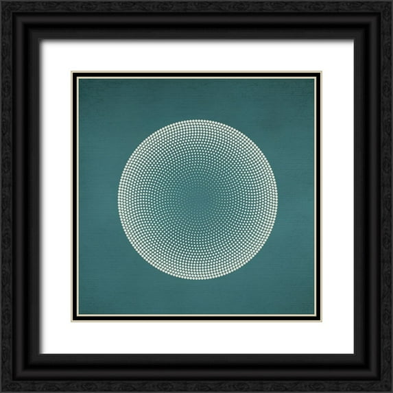 Incado 15x15 Black Ornate Wood Framed with Double Matting Museum Art Print Titled - Circles