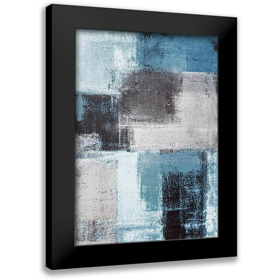 Incado 18x24 Black Modern Framed Museum Art Print Titled - Abstract Blue III