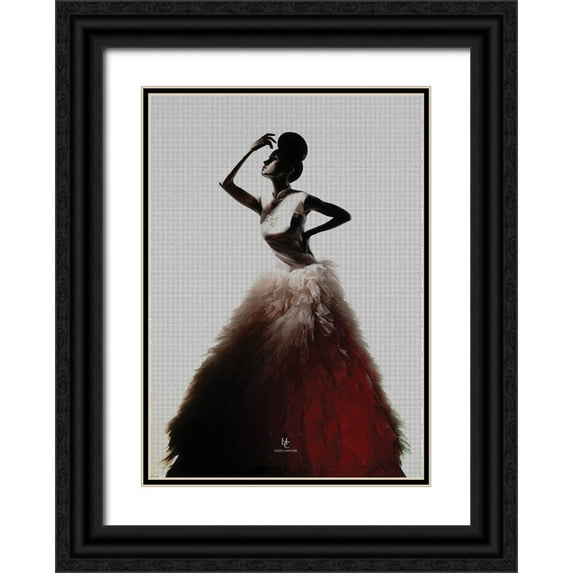 Incado 18x24 Black Ornate Wood Framed with Double Matting Museum Art Print Titled - Redlingo