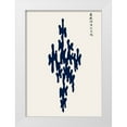 thumbnail image 1 of Incado 24x32 White Modern Wood Framed Museum Art Print Titled - Blue Woodblock I, 1 of 4