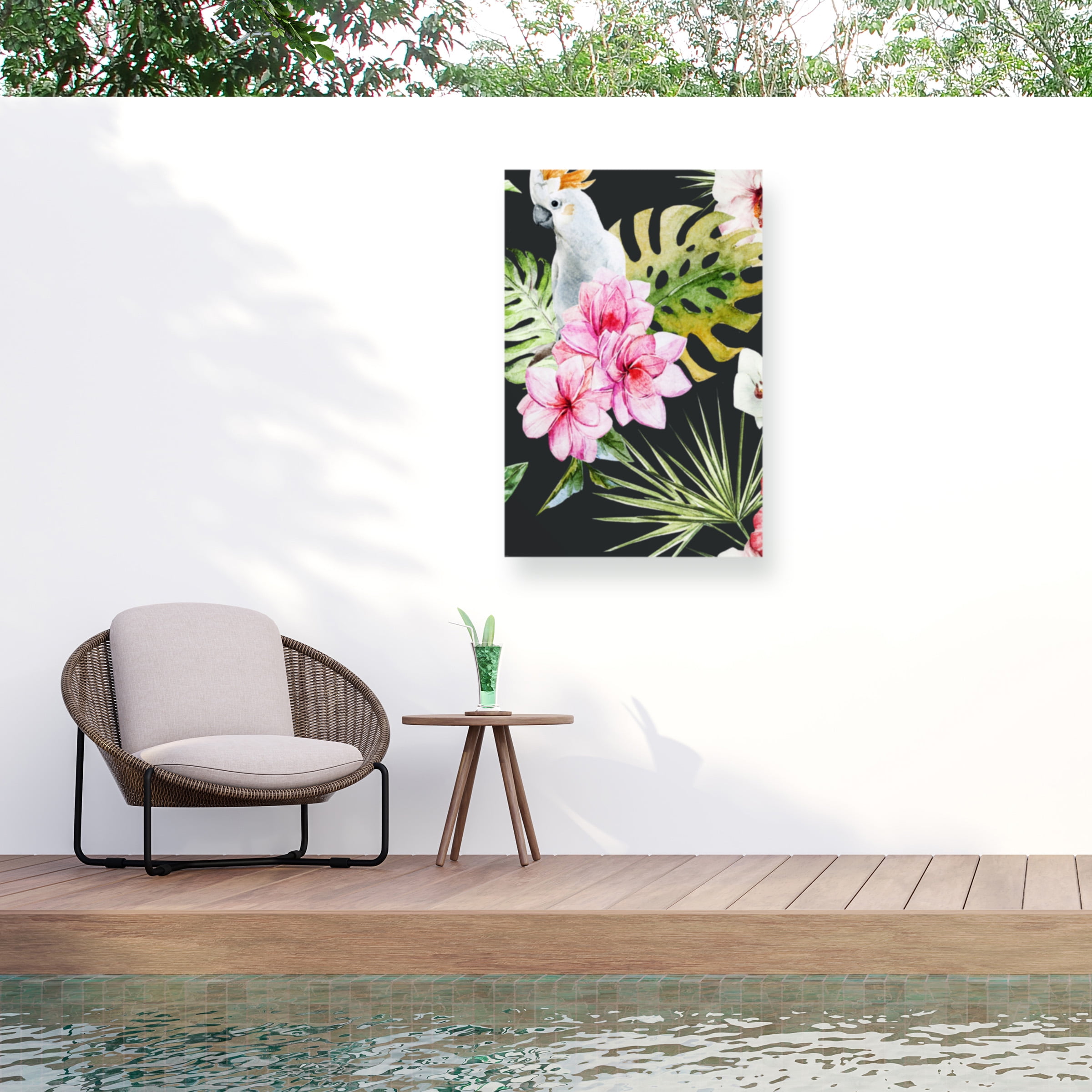 Incado 'Cockatoo Dark' Outdoor Canvas