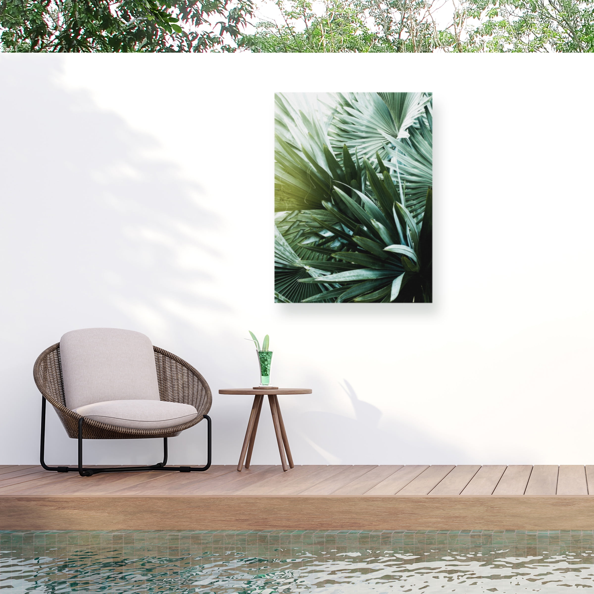 Incado Green Botanical Outdoor Canvas Print 14x19