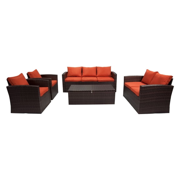 Incadozo Rio Wicker 5 Piece Outdoor Conversation Set