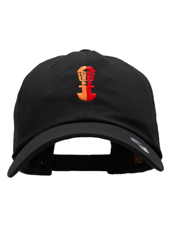 Incan Symbol Embroidered Unstructured Cotton Twill Cap - Black OSFM