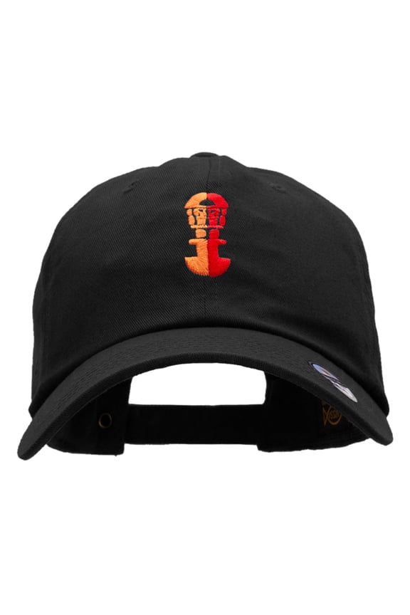 Incan Symbol Embroidered Unstructured Cotton Twill Cap - Black OSFM